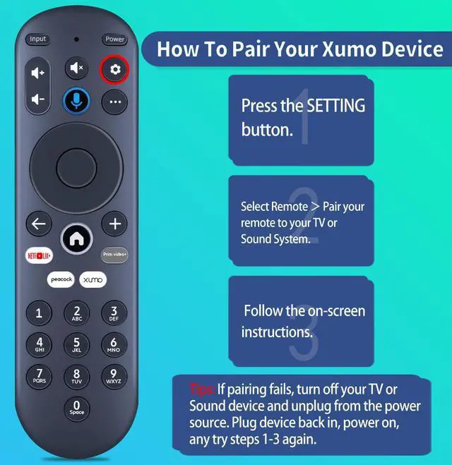 Alt view image 5 of 7 - Replacement for Element Xumo TV Stream Box Voice Remote Control, Compatible with Element 65 4K UHD HDR Xumo TV E500AC65C E500AC43C E500AC55C E500AC50C