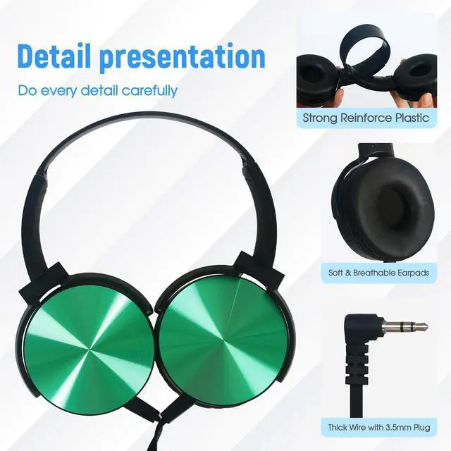 Alt view image 3 of 7 - 10 Pack Kids Headphones Bulk for School Classroom, Over-Ear Headphones Wired School Supplies for Kids Students Teachers, 3.5mm Jack(Multicolor)