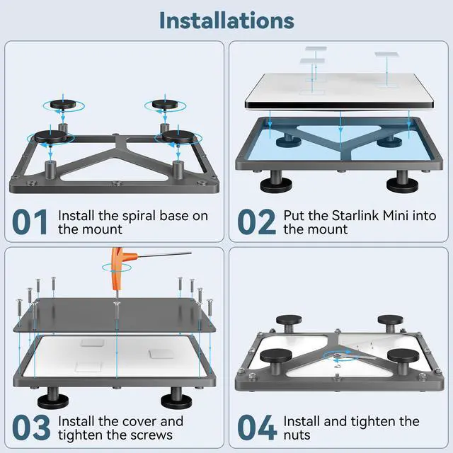 Alt view image 6 of 7 - Starlink Mini Magnetic Mount, Starlink Mini Roof Mount with Protection Cover, Mounting Kit Accessories for RV, Truck, Boat, Camping & Off-Road