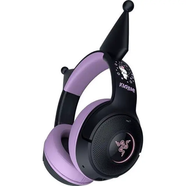Alt view image 2 of 7 - Kraken Kitty V2 BT Wireless RGB Headset, Kuromi Edition | Chroma RGB Kitty Ears & Earcups, Bluetooth 5.2, 40 mm Drivers, Noise-cancelling Mics, Lightweight, USB-C, 40 Hr Battery