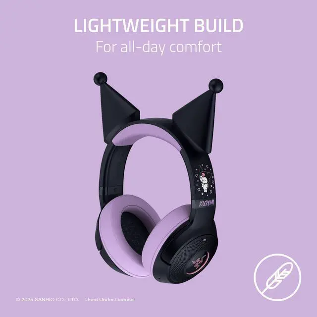 Alt view image 7 of 7 - Kraken Kitty V2 BT Wireless RGB Headset, Kuromi Edition | Chroma RGB Kitty Ears & Earcups, Bluetooth 5.2, 40 mm Drivers, Noise-cancelling Mics, Lightweight, USB-C, 40 Hr Battery