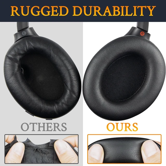 Alt view image 6 of 7 - Earpads for Sony WH-1000XM4 - Black for WH1000XM4 (XM4) Headphones