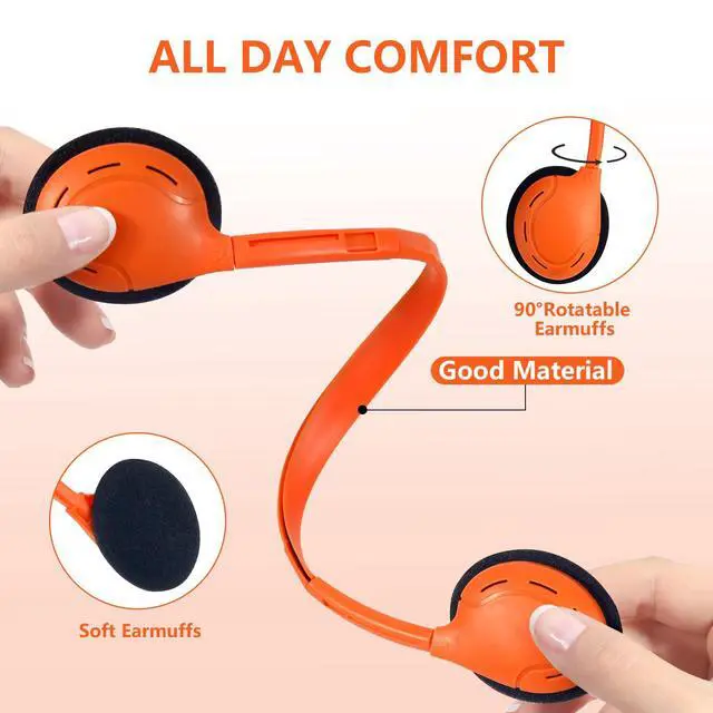 Alt view image 3 of 7 - 30 Pack Class Set Headphones for Students School Classroom | Headphones Bulk Over The Ear Adjustable with 3.5 mm Jack for Library Online Lesson and Testing Office Gifts (Mixed Colors)