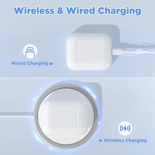 Alt view image 3 of 7 - Replacement Wireless Charging Case for AirPods 1st/2nd Charging Case, AirPods 1 Charging Case Only with Bluetooth Pairing Sync Button, Compatible with A1938/A1602, No Earbuds AirPods 2 Charger Case