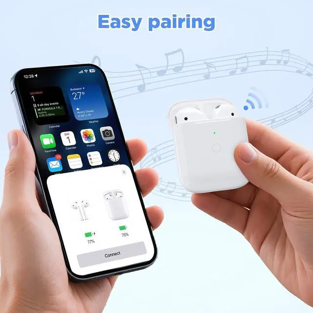 Alt view image 6 of 7 - Replacement Wireless Charging Case for AirPods 1st/2nd Charging Case, AirPods 1 Charging Case Only with Bluetooth Pairing Sync Button, Compatible with A1938/A1602, No Earbuds AirPods 2 Charger Case