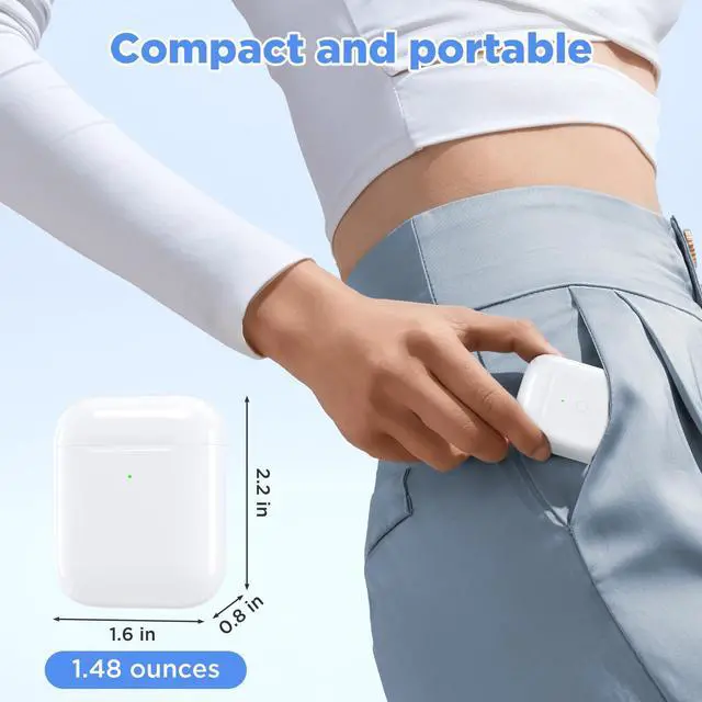 Alt view image 5 of 7 - Replacement Wireless Charging Case for AirPods 1st/2nd Charging Case, AirPods 1 Charging Case Only with Bluetooth Pairing Sync Button, Compatible with A1938/A1602, No Earbuds AirPods 2 Charger Case