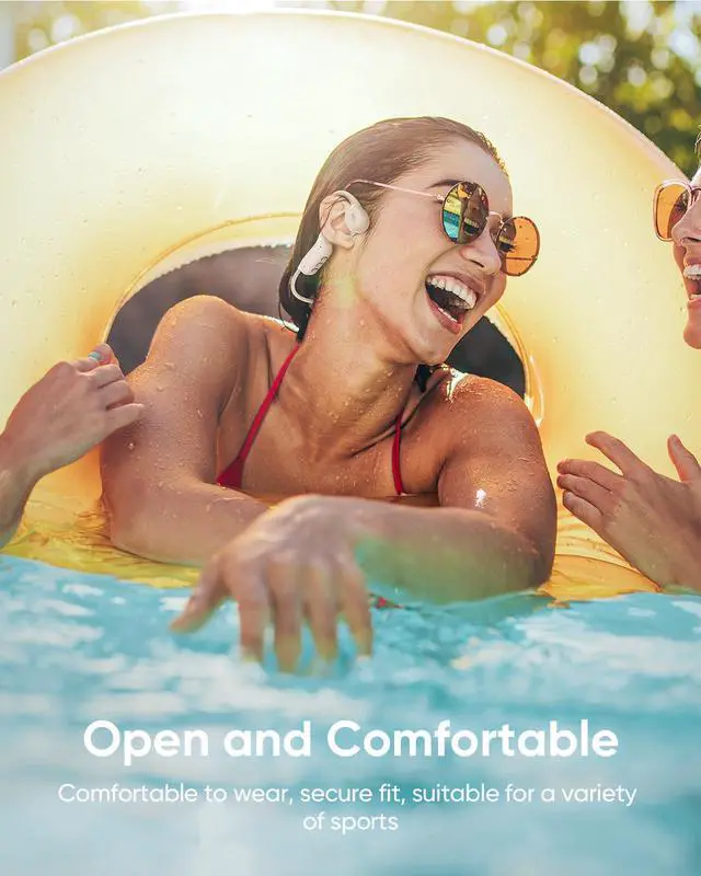 Alt view image 6 of 7 - IP68 Waterproof Swimming Headphones, Bone Conduction Headphones Bluetooth 6.1, Wireless Open Ear Earbuds with MP3 Mode 8GB Memory, Sports Headset with mic for Swimming, Running, Cycling