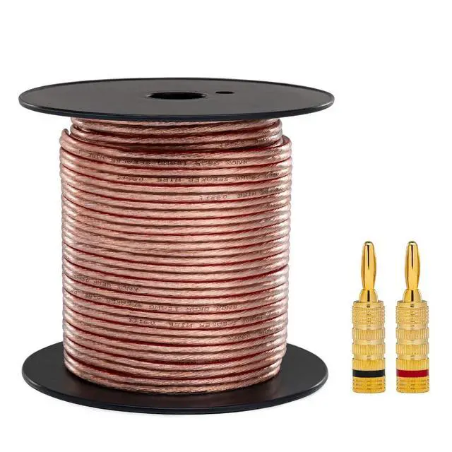 Alt view image 4 of 4 - SSCS5 3-Way 3-Driver Bookshelf Speaker System Bundle (Black) | 100 feet, 16AWG Speaker Wire, 16AWG Speaker Wire (100'), Gold Plated Speaker Banana Plugs, (2 items)