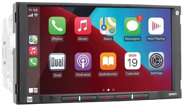 Main image of DCPA71 7" Apple CarPlay Android Auto Double DIN Car Stereo | Certified Apple CarPlay and Android Auto, Bluetooth hands-free calling and streaming, backup camera input, USB charging