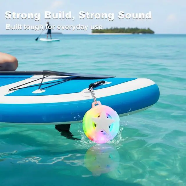 Alt view image 5 of 7 - Shower Speaker Bluetooth Waterproof for Paddle Board Gifts Teen Girls | Portable Wireless Speakers, IP67 Floating, TF Card, Small Outdoor Stuff with LED Light for Beach, Kayak, Gifts for Kids, Men
