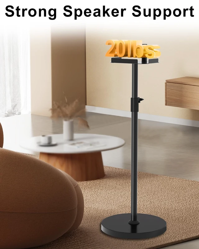 Alt view image 5 of 7 - Height Adjustable Speaker Stand for Bose S1 Pro / S1 Pro Plus Floor Stand, Extends 45" to 54", Holds up to 20LBS, Wireless Studio Monitors Heavy Duty Speakers Stands for Bose, Easy to Install, Black
