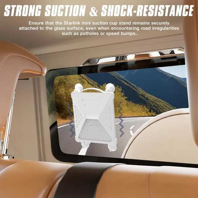 Alt view image 7 of 7 - ACOVE Suction Car Cup Mount for Starlink-Mini,2-in-1 Satellite Dish Mounts Protective Silicone Case & Strong Suction Cup Stable Satellite Signal with Hook & Handle for Car Window/RVs/Road Trips,White