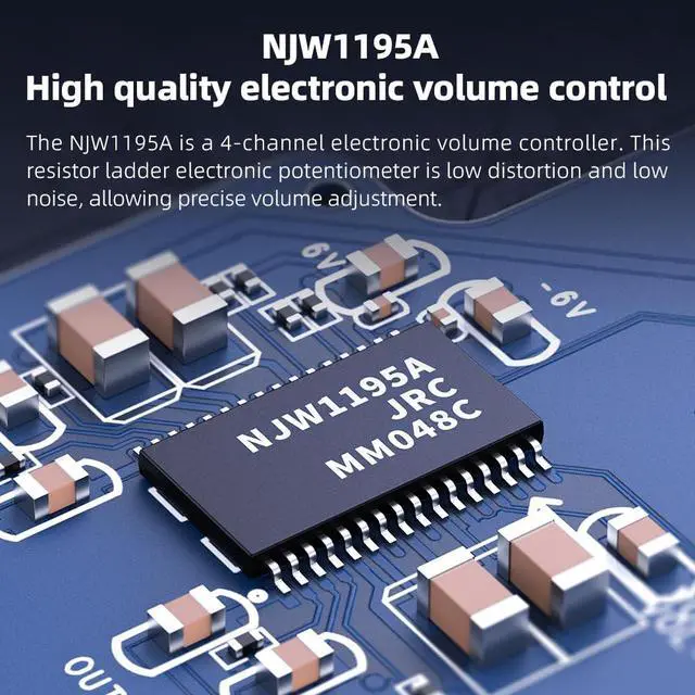 Alt view image 5 of 7 - K11 R2R DAC and Headphone Amplifier for Home Audio or PC, 6.35mm and Balanced 4.4mm, RCA, Coaxial, Optical, 1300mW, 384kHz/24Bit DSD256 (Silver)