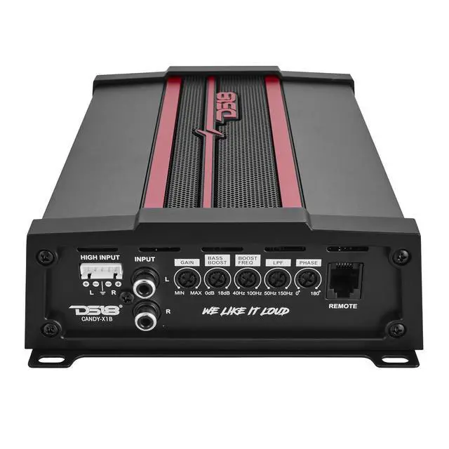 Alt view image 7 of 7 - CANDY-X1B Car Amplifier - Class D, Monoblock, 1800 Watts Max, Digital, 1/2/4 Ohm, with Remote Subwoofer Level Controller - Compact Amplifier for Speakers in Car Audio System