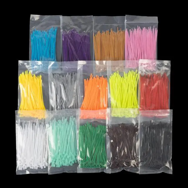 Alt view image 2 of 6 - 1400 PCS Colored Zip Ties 4 Inch, Multicolor Zip Ties, Mix Packed 14 Color Plastic Wire Ties Assortment for Home Office Garden Garage and Workshop