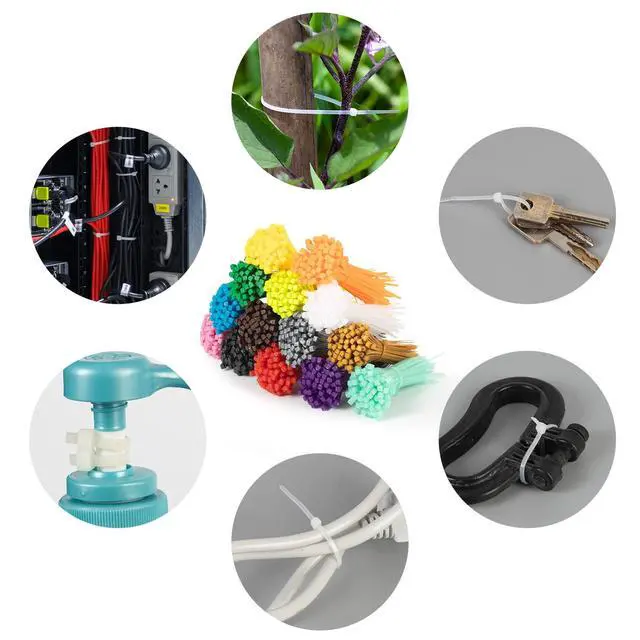 Alt view image 6 of 6 - 1400 PCS Colored Zip Ties 4 Inch, Multicolor Zip Ties, Mix Packed 14 Color Plastic Wire Ties Assortment for Home Office Garden Garage and Workshop