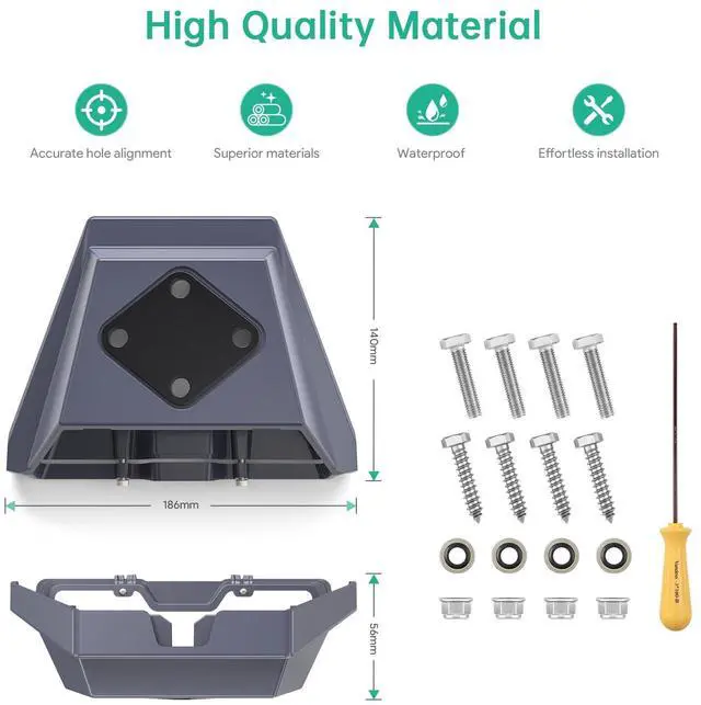Alt view image 2 of 7 - 8° Tilt RV Roof Mount for Starlink Gen 3/4/4X & Enterprise | Fits Gen 3/4/4X & V4, Tool-Free Setup, Anti-Rust, 8° Tilt Mobility Flat Mount to RV, Boat, Van, Roof Rack & Off-Grid Rigs