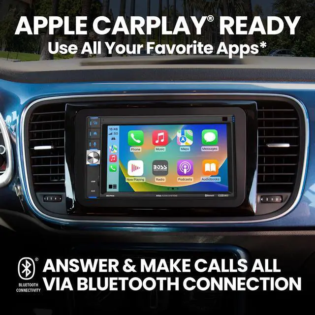 Alt view image 2 of 6 - BCP62-RC Car Stereo, CarPlay, Double DIN, Backup Cam