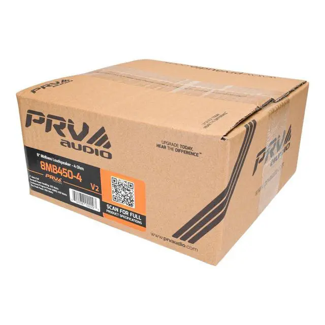 Alt view image 7 of 7 - 8MB450-4 v2 8" Mid Bass Speaker 4 Ohm Pro Audio Speaker 93.5dB 450 Watts 2" Voice Coil (Single)