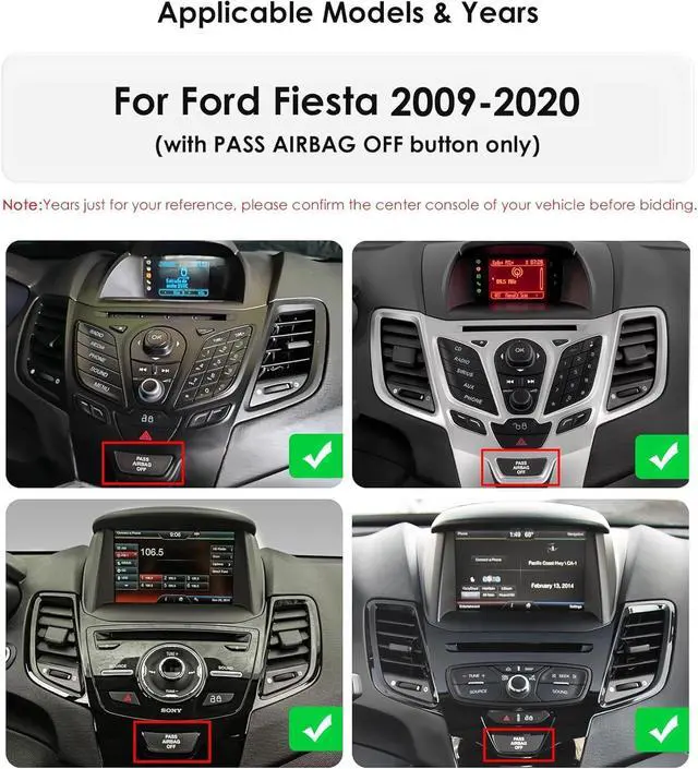 Alt view image 2 of 7 - 9.7 Inch HD Touchscreen Android 14 Stereo Car Radio Upgrade for Ford Fiesta 2009-2020 Wireless Carplay | Android Auto 2G+32G WiFi GPS Navigation Bluetooth 5.0 FM,SWC, Car Tablet