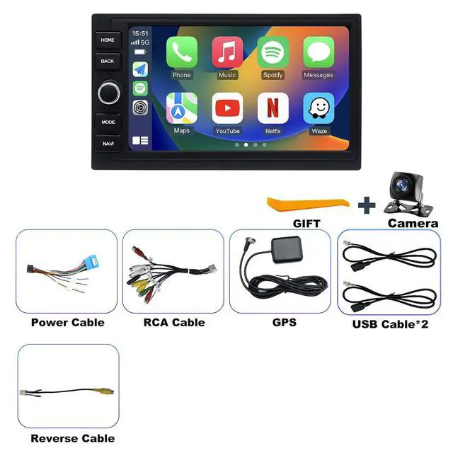 Alt view image 7 of 7 - Upgrade Car Radio for Honda Accord 1990-2002, Wireless Carplay Android Auto Stereo Civic 1999-2000, CRV 1997-2006, Element 2003-2011, Odyssey 1998-2004 Touchscreen Head Unit with Bluetooth Camera FM