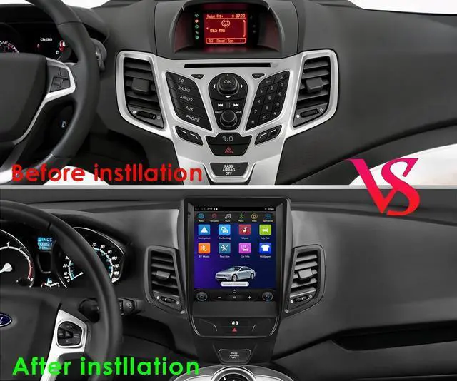 Alt view image 4 of 7 - 9.7 Inch HD Touchscreen Android 14 Stereo Car Radio Upgrade for Ford Fiesta 2009-2020 Wireless Carplay | Android Auto 2G+32G WiFi GPS Navigation Bluetooth 5.0 FM,SWC, Car Tablet