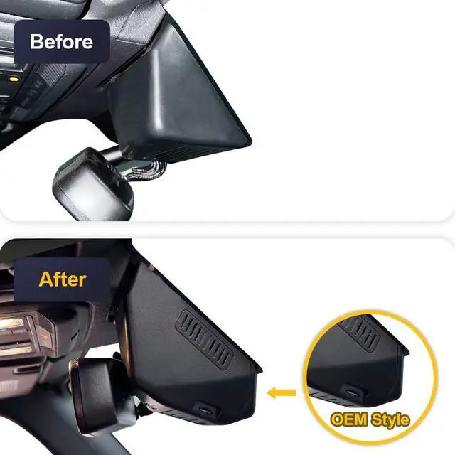 Alt view image 4 of 7 - 4K Dash Cam Suitable for Ford Bronco 2021-2024 & Rapor (Not for Bronco Sport) HD2-14873, OEM Look, UHD 2160P Video, Built-in WiFi & APP, Loop Recording, G-Sensor, Plug & Play, 64GB Card