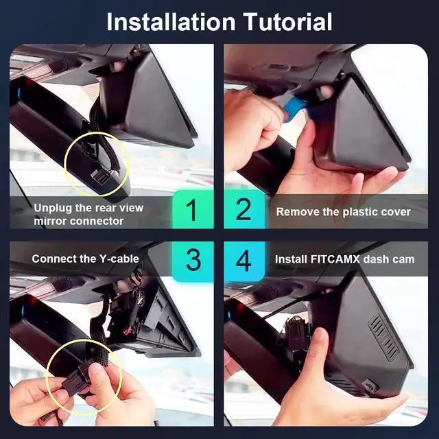 Alt view image 6 of 7 - 4K Dash Cam Suitable for Ford Bronco 2021-2024 & Rapor (Not for Bronco Sport) HD2-14873, OEM Look, UHD 2160P Video, Built-in WiFi & APP, Loop Recording, G-Sensor, Plug & Play, 64GB Card
