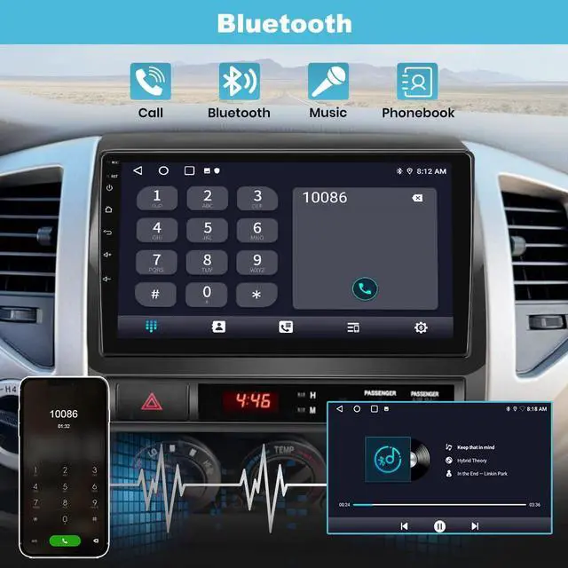 Alt view image 5 of 7 - 5G WiFi Android Car Stereo for Toyota Tacoma 2005-2015 | 9" Touch Screen Tacoma Radio Upgrade with Wireless CarPlay Android Auto AM FM DSP HD Backup Camera