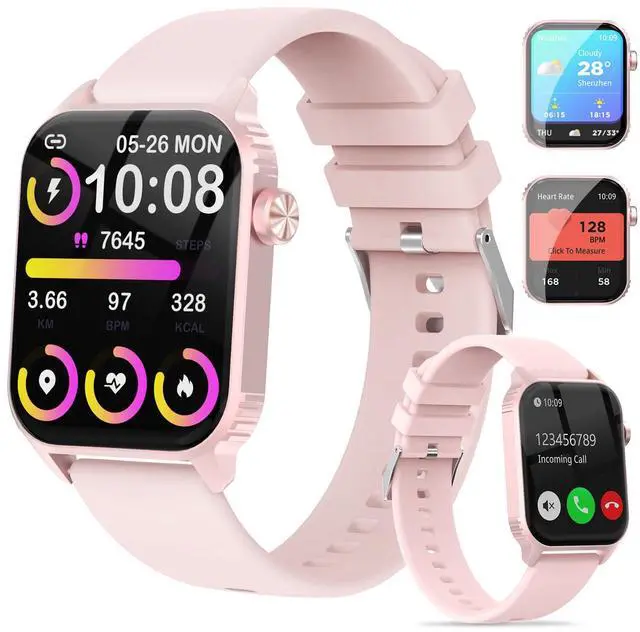 Main image of Smart Watch for Women, 120 Sports Modes Smartwatch with 1.83" HD, Alexa Built-in, Heart Rate/Sleep Monitor, IP67 Waterproof, Bluetooth Call & Music Control Fitness Watch for iPhone/Android (Pink)