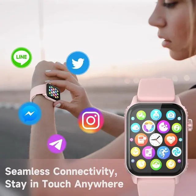 Alt view image 4 of 7 - Smart Watch for Women, 120 Sports Modes Smartwatch with 1.83" HD, Alexa Built-in, Heart Rate/Sleep Monitor, IP67 Waterproof, Bluetooth Call & Music Control Fitness Watch for iPhone/Android (Pink)