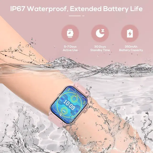Alt view image 6 of 7 - Smart Watch for Women, 120 Sports Modes Smartwatch with 1.83" HD, Alexa Built-in, Heart Rate/Sleep Monitor, IP67 Waterproof, Bluetooth Call & Music Control Fitness Watch for iPhone/Android (Pink)