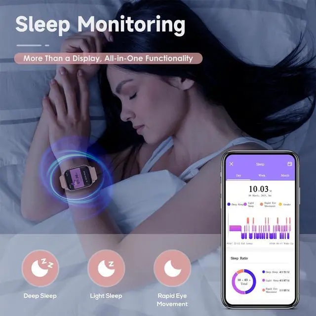 Alt view image 7 of 7 - Smart Watch for Women, 120 Sports Modes Smartwatch with 1.83" HD, Alexa Built-in, Heart Rate/Sleep Monitor, IP67 Waterproof, Bluetooth Call & Music Control Fitness Watch for iPhone/Android (Pink)