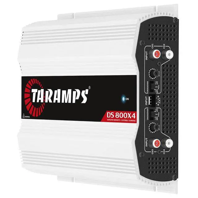 Alt view image 3 of 7 - Taramps DS 800x4 1 Ohm 800 Watts RMS 4-Channel 200x4 RMS, Class D, Full Range, Crossover High / Low Pass Fixed, Bridgedable Car Audio Amplifier, White
