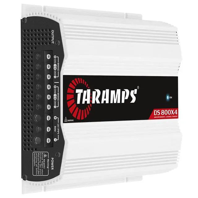 Alt view image 2 of 7 - Taramps DS 800x4 1 Ohm 800 Watts RMS 4-Channel 200x4 RMS, Class D, Full Range, Crossover High / Low Pass Fixed, Bridgedable Car Audio Amplifier, White