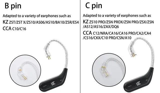 Alt view image 7 of 7 - KZ AZ09 IEM Bluetooth Adapter,Bluetooth 5.4 Ear-Hook Module | Wireless Waterproof, Long Battery Life Cable for KZ Castor Pro/ZS10 PRO/X/2, ZSN Pro/X, AS16 PRO, Zax,ZAR, CRA/C12(C pin)