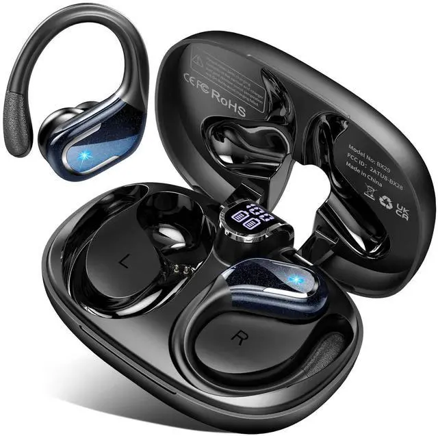 Main image of Wireless Earbuds, 75hrs Bluetooth 5.4 Headphone Sport, 2026 Bluetooth Earbuds Deep Bass Over Ear Buds with Earhooks, ENC Noise Cancelling Earphone Mic, IP7 Waterproof for Workout/Running/Gym