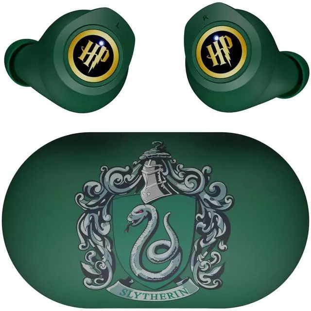Main image of Harry Potter Slytherin Wireless Bluetooth Earbuds with Charging Case, Built-in Mic, 30 Hr Playtime, Officially Licensed | Harry Potter Gifts for Women, Men, Teens, Kids & All Fans of Slytherin