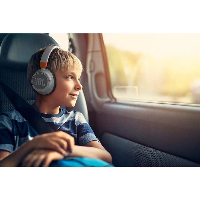 Alt view image 2 of 7 - JR 460NC - Cancelling Kids Headphones - White Safe Sound, Active Noise Cancelling, Communicate with built-in mic, Up to 20-hour battery life and quick recharging