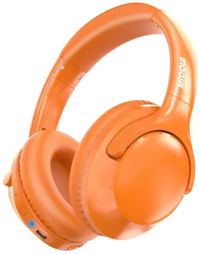 Main image of Bluetooth Headphones Wireless 68H with Mic,Decent Sound-Acceptable | Adjustable Headband Foldable Over-Ear Lightweight for Office/Travel/Tablet/iPad/Laptop,HD Stereo Sound,Aux 3.5mm Orange