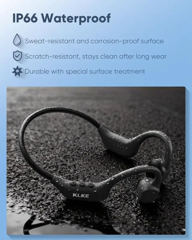 Alt view image 6 of 7 - Open-Ear Bone Conduction Headphones with Mic, Sports Headset | Rear Safety Light, Dual Sound Modes, Adjustable Fit, IP66 Sweatproof, 10H Playtime Ideal for Cycling, Hiking & Outdoor Sports