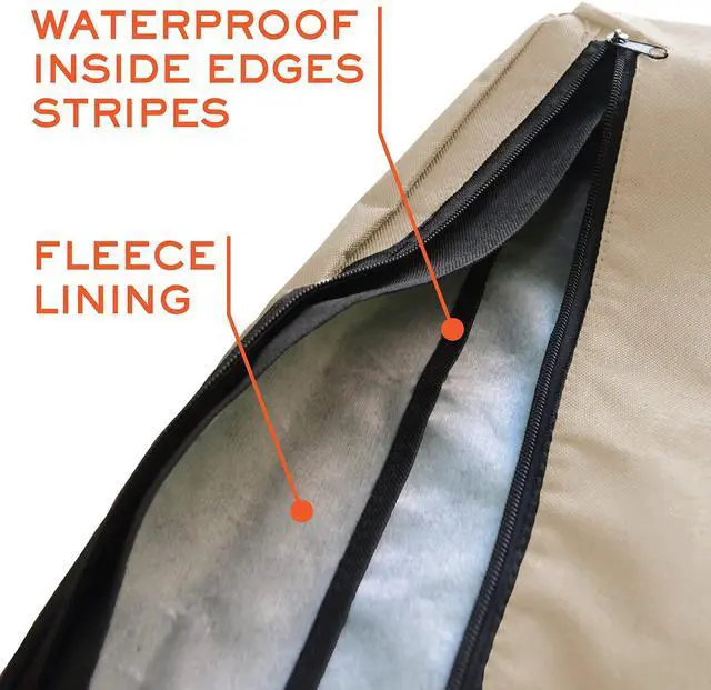 Alt view image 4 of 6 - Outdoor TV Cover 55 inch - with Zipper, Weatherproof, Waterproof 360 Degrees Protection, Soft Non Scratch Interior - Beige