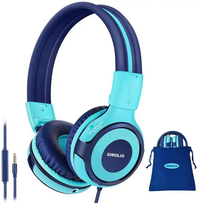 Main image of Manyshare Series- Kids Wired Headphones for School with Mic, 75/85/94dB Volume Limit, Share Port for Tablet iPad Laptop PC, Durable Foldable Boy Headset w/Carry Bag for Travel Airplane Gaming