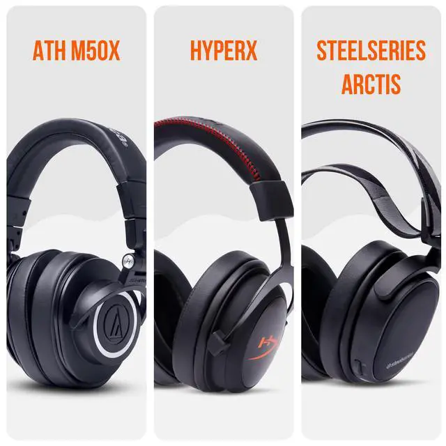Alt view image 5 of 7 - Wicked Cushions PadZ - Thick & Soft Ear Pads for ATH M50X / M40X / SteelSeries Arctis/HyperX Cloud & Alpha/Logitech G Pro X/Compatible with Over 50 Headphones | Black