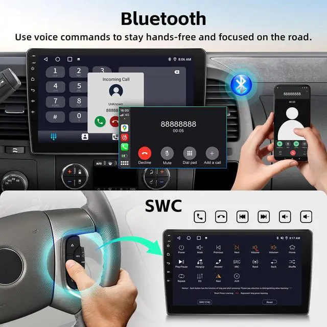 Alt view image 7 of 7 - Car Radio Upgrade for Chevy Silverado 2007-2013 Tahoe GMC Sierra Yukon | 2+64G Android 15 Head Unit Stereo with 10 Inch Touch Screen CarPlay Android Auto Backup Camera