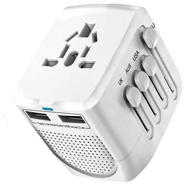 Main image of International Travel Adapter Voltage Converter Combo for 100V-240V with 2 USB Ports, USA to UK Europe Australia 200+