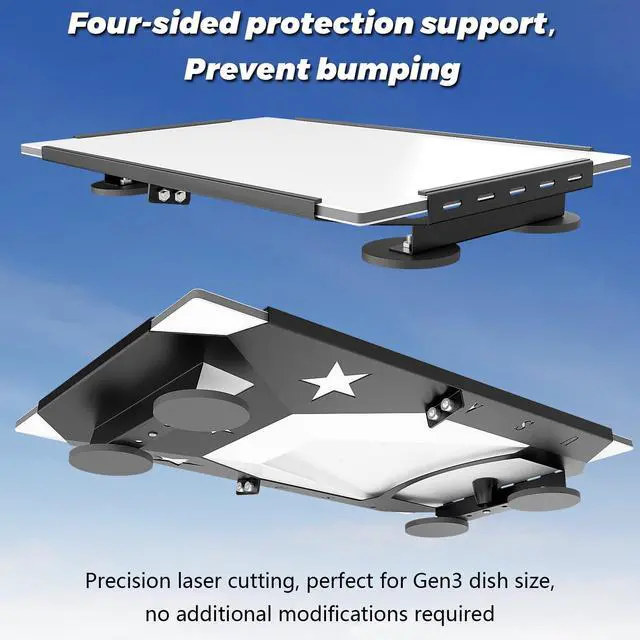 Alt view image 2 of 7 - Starlink Standard 4/4X Mount, Starlink Gen 3/4 Roof Mount, Magnetic | Quick Release Flat Magnet Mount, Starlink Standard 4 Dish Mounting Kit for RV, Van, Boat, Truck, Four-Sided/Rubber Protection