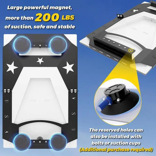 Alt view image 6 of 7 - Starlink Standard 4/4X Mount, Starlink Gen 3/4 Roof Mount, Magnetic | Quick Release Flat Magnet Mount, Starlink Standard 4 Dish Mounting Kit for RV, Van, Boat, Truck, Four-Sided/Rubber Protection