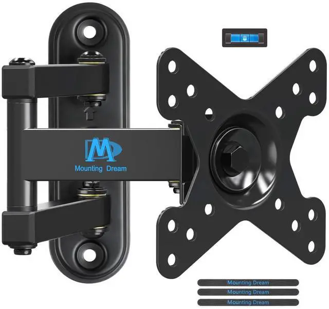 Main image of UL Listed Full Motion Monitor Wall Mount TV Bracket for 10-26 Inch LED, LCD Flat Screen TVs and Monitors, TV Mount with Swivel Articulating Arm, Up to VESA 100x100mm and 33LBS MD2463
