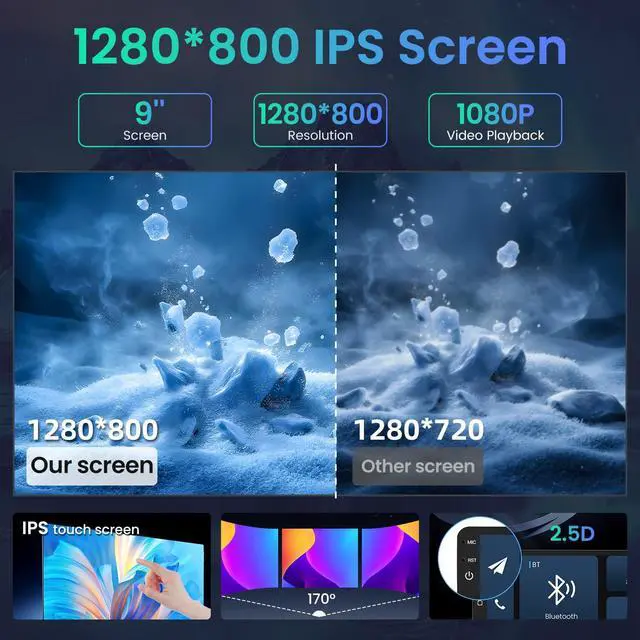 Alt view image 5 of 7 - 8Core 4+64GB Android 15 Radio for 2007-2013 Chevy Tahoe Suburban: Silverado GMC Yukon: 9" 1280 * 800P IPS Touchscreen Wireless CarPlay Android Auto FM/AM/DSP 5G WiFi Bluetooth GPS Backup Camera SWC